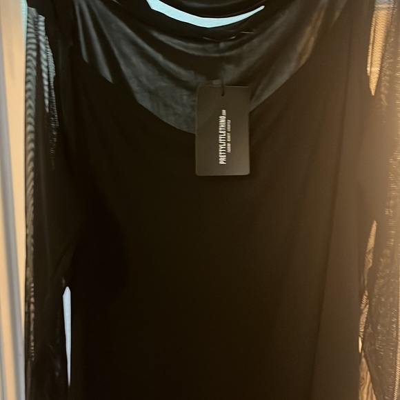 Pretty Thing Black Sheer Mini dress - Picture 2 of 3